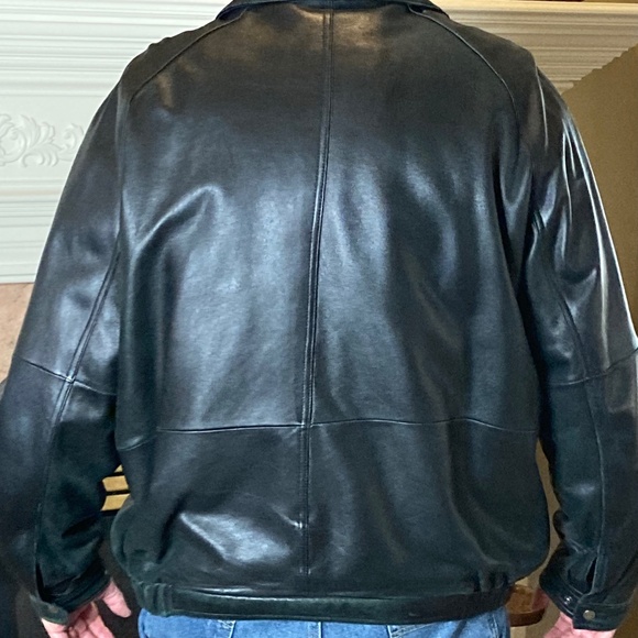 Vintage BILL BLASS Leather Bomber Jacket Black Size XXL - Picture 5 of 15